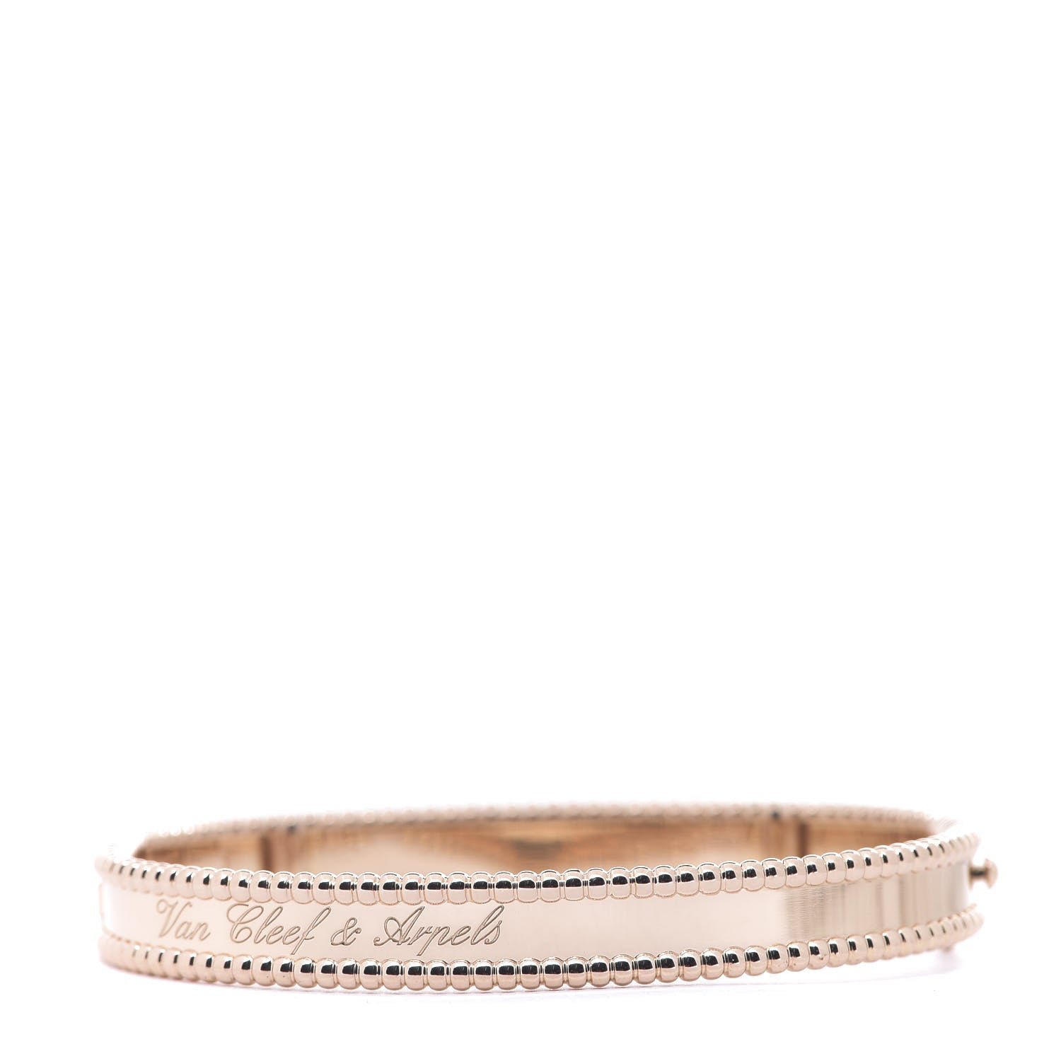 Van Cleef & Arpels 18K Rose Gold Perlee Signature Bangle Bracelet M 2 of 3
