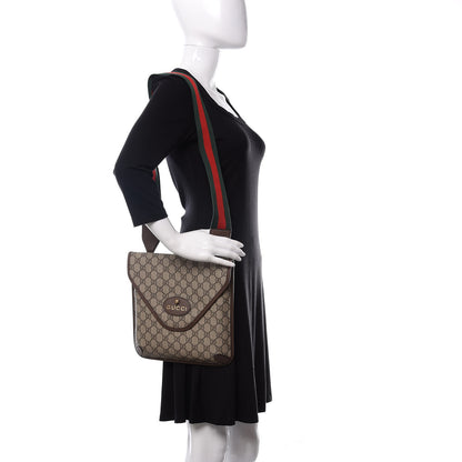 Gucci GG Supreme Monogram Web Medium Neo Vintage Flap Messenger Bag Beige New Acero 2 of 11