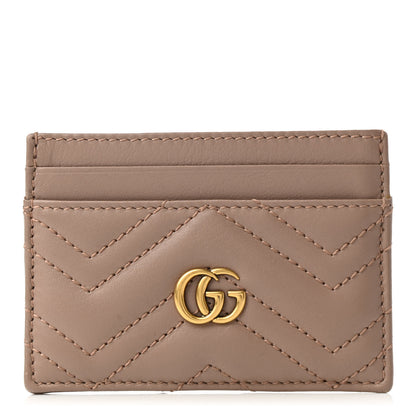 Gucci Calfskin Matelasse GG Marmont Card Holder Porcelain Rose 1 of 5