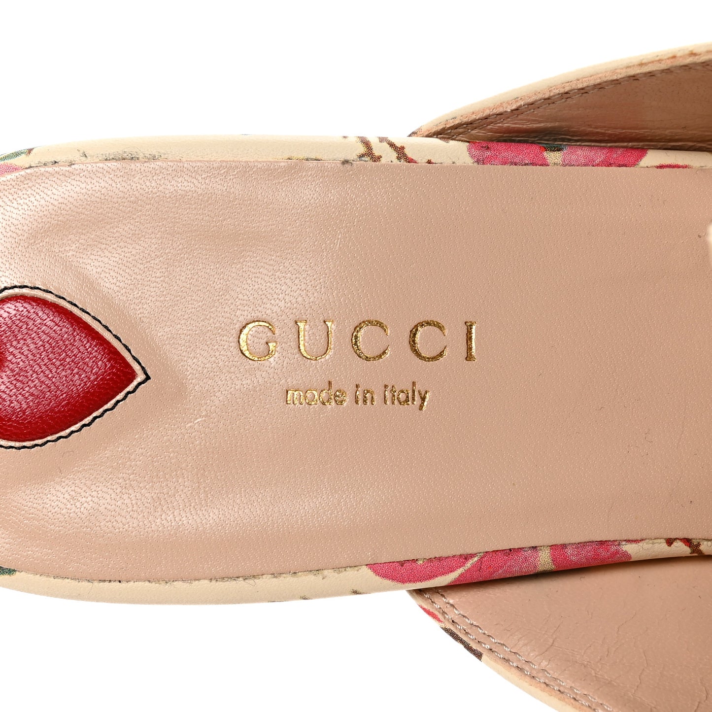 Calfskin Stamp Allover Rose Princetown Slippers 40 Ivory Multicolor