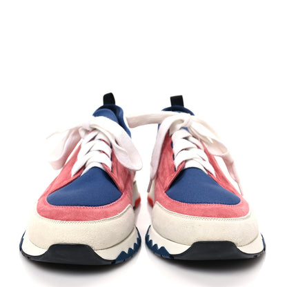 Hermes Technical Canvas Suede Goatskin Womens Stadium Sneakers 38.5 Multicolor 2 of 8