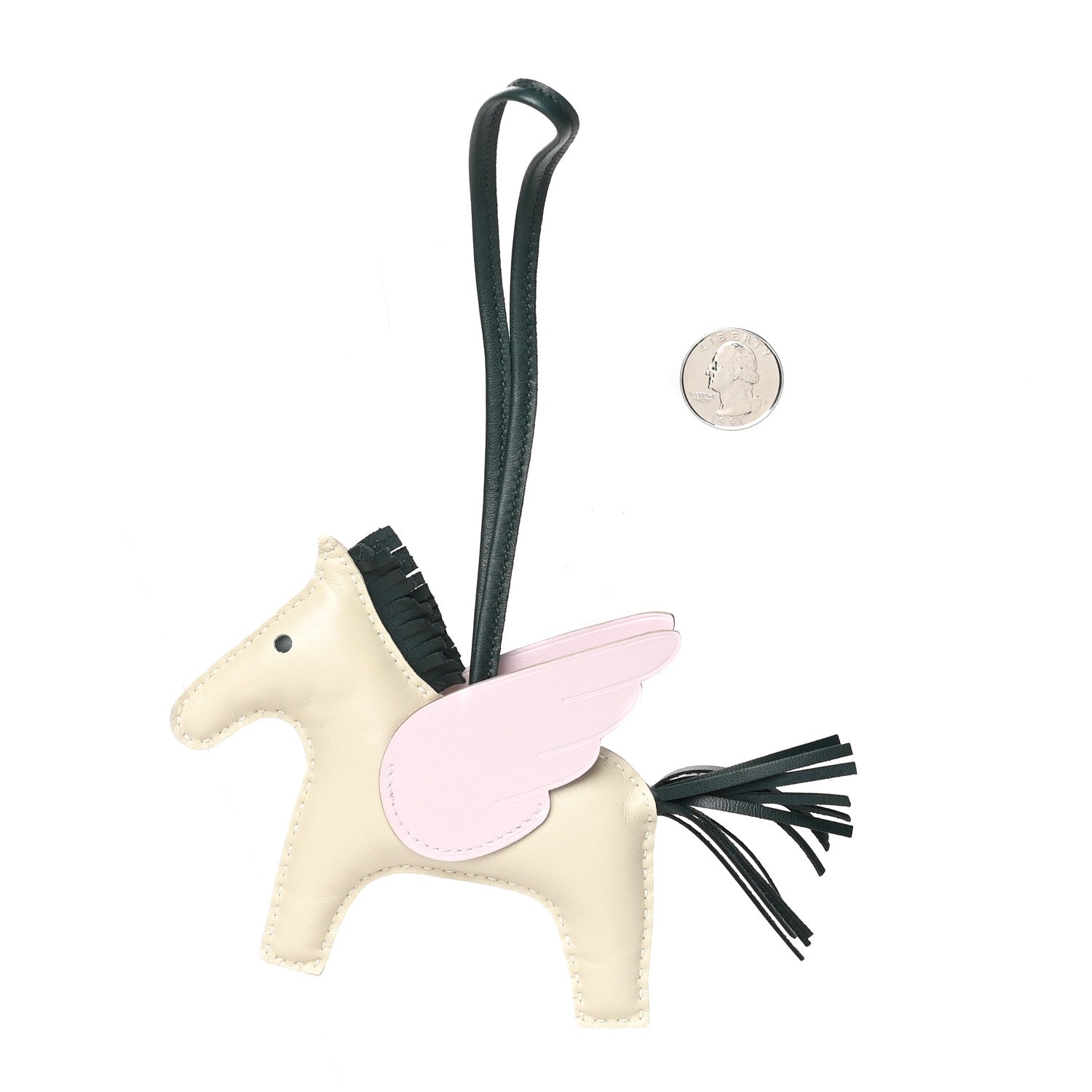 Hermes Milo Lambskin Grigri Rodeo Pegase Horse Bag Charm MM Nata Mauve Sylvestre Vert Cypress 2 of 4