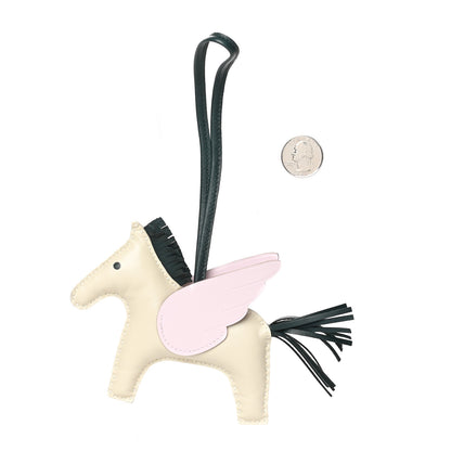 Hermes Milo Lambskin Grigri Rodeo Pegase Horse Bag Charm MM Nata Mauve Sylvestre Vert Cypress 2 of 4