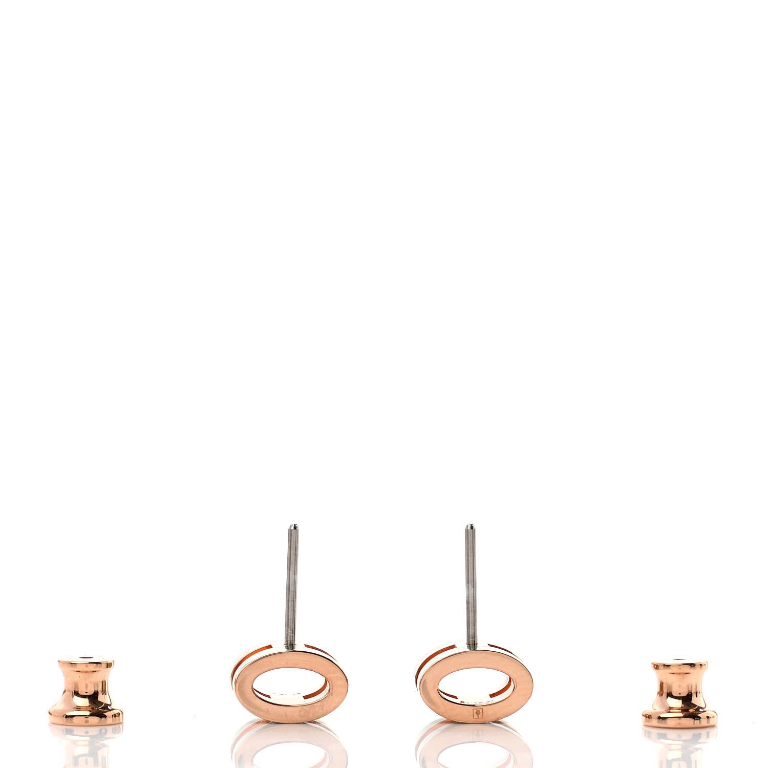 Hermes Rose Gold Lacquered Mini Pop H Earrings Malachite 3 of 5