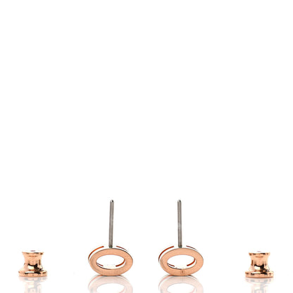 Hermes Rose Gold Lacquered Mini Pop H Earrings Malachite 3 of 5