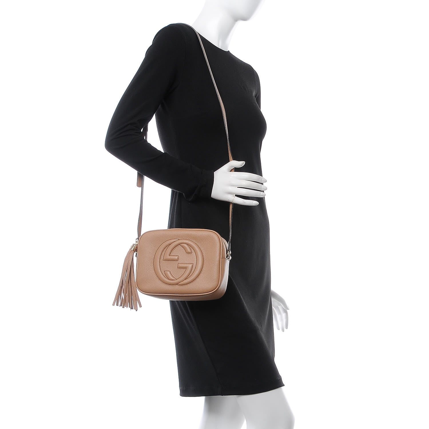 Gucci Pebbled Calfskin Small Soho Disco Bag Camelia 2 of 10