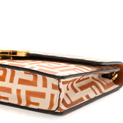 Fendi Vitello Soft F is Fendi Bi-Color FF 1974 Embossed Medium Envelope Wallet On Chain Camelia Saddler 10 of 10