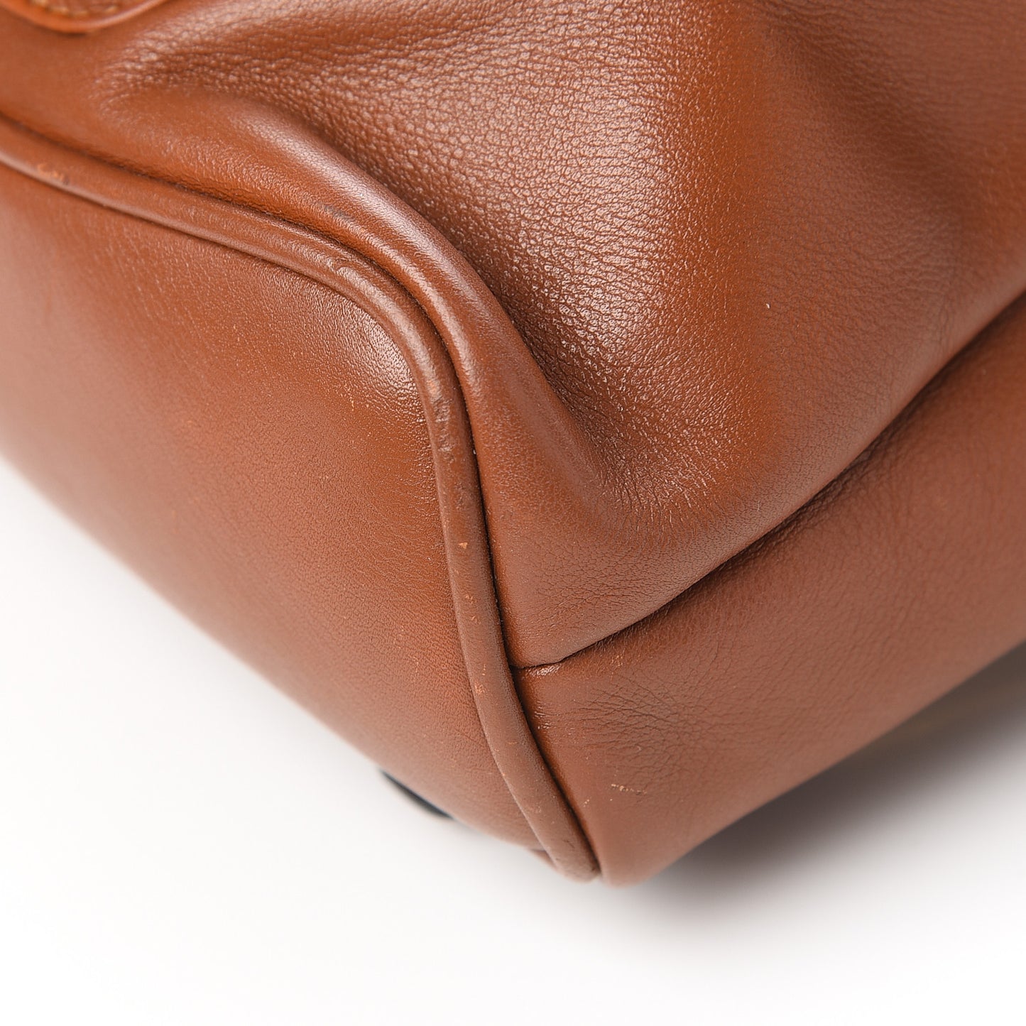Calfskin Bamboo Mini Backpack Brown