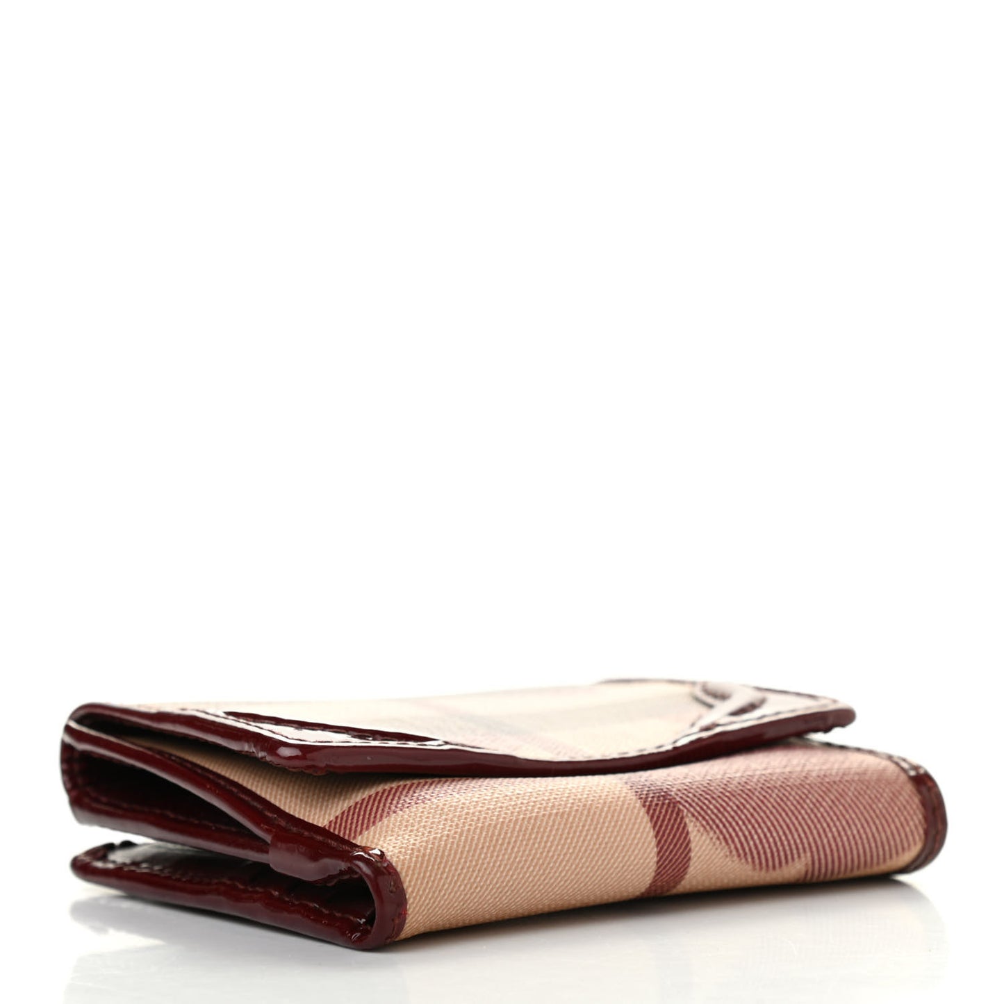 Patent Nova Check Heart Compact Wallet Berry Red