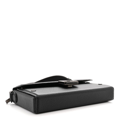 Fendi Vitello Cher Baguette Soft Trunk Phone Pouch Black 4 of 13