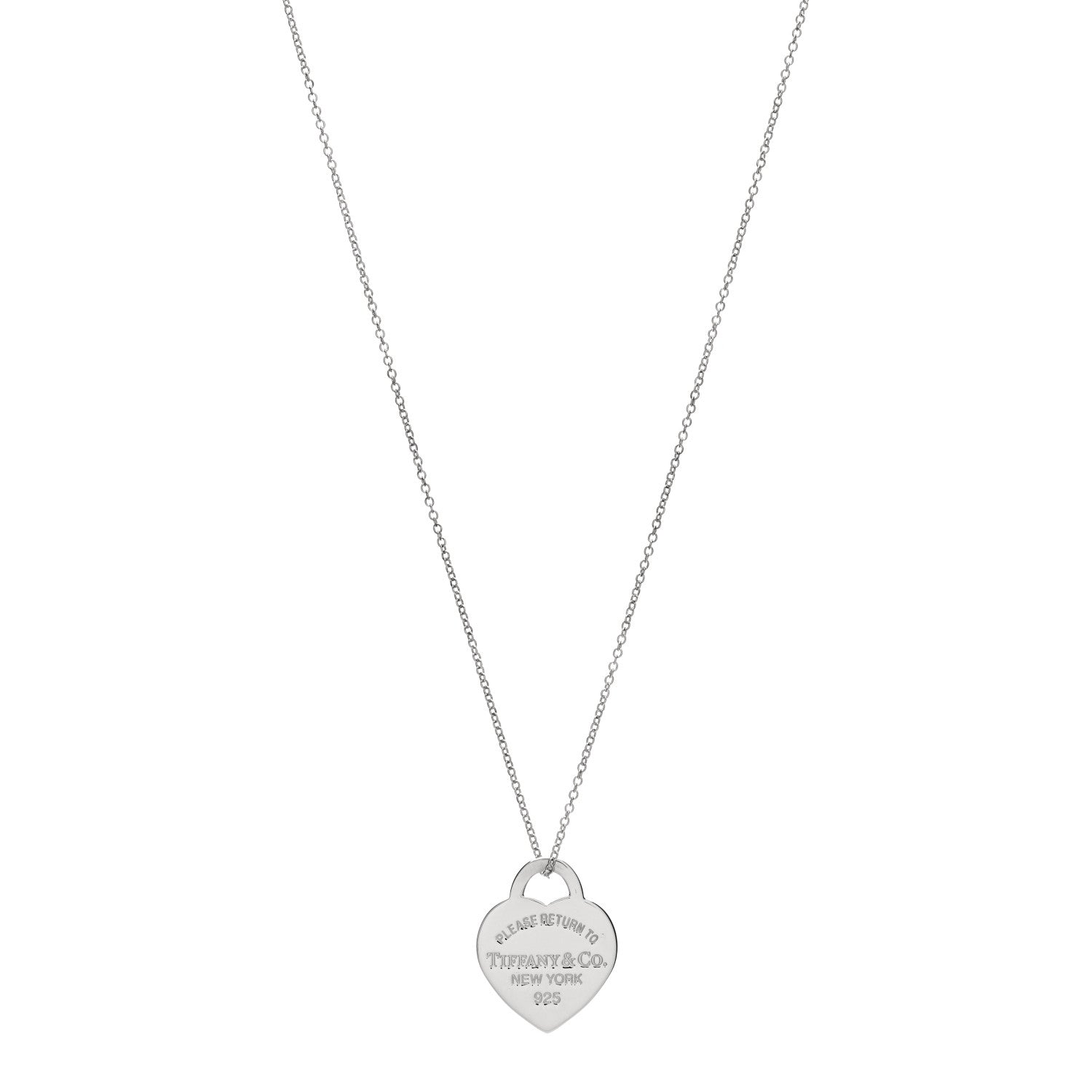 Tiffany Sterling Silver Small Return to Tiffany Heart Pendant Necklace 1 of 6