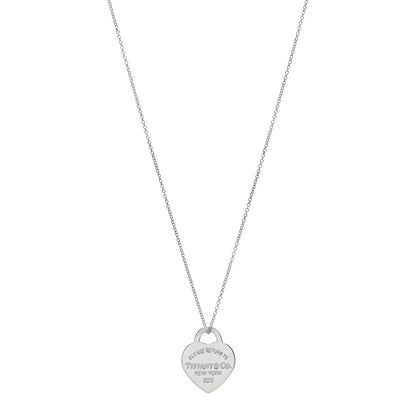 Tiffany Sterling Silver Small Return to Tiffany Heart Pendant Necklace 1 of 6