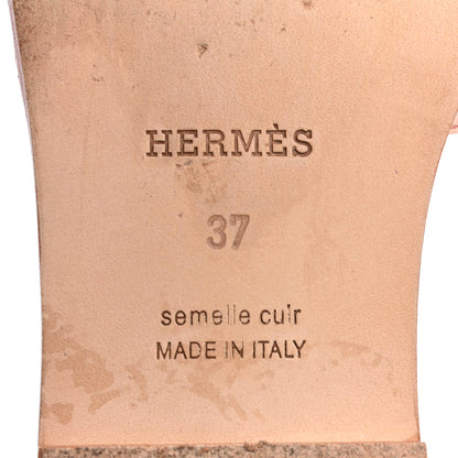 Hermes Ostrich Oran Sandals 37 Rose Bubinga 6 of 8
