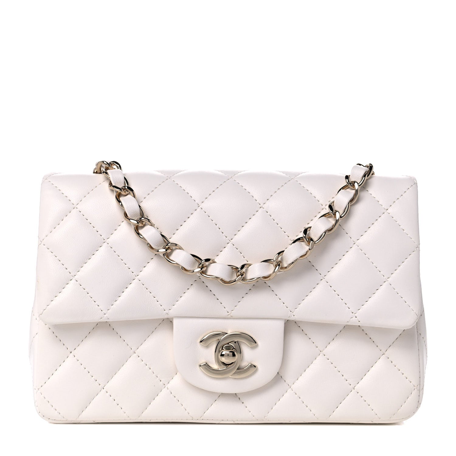 Chanel Lambskin Quilted Mini Rectangular Flap White 1 of 11