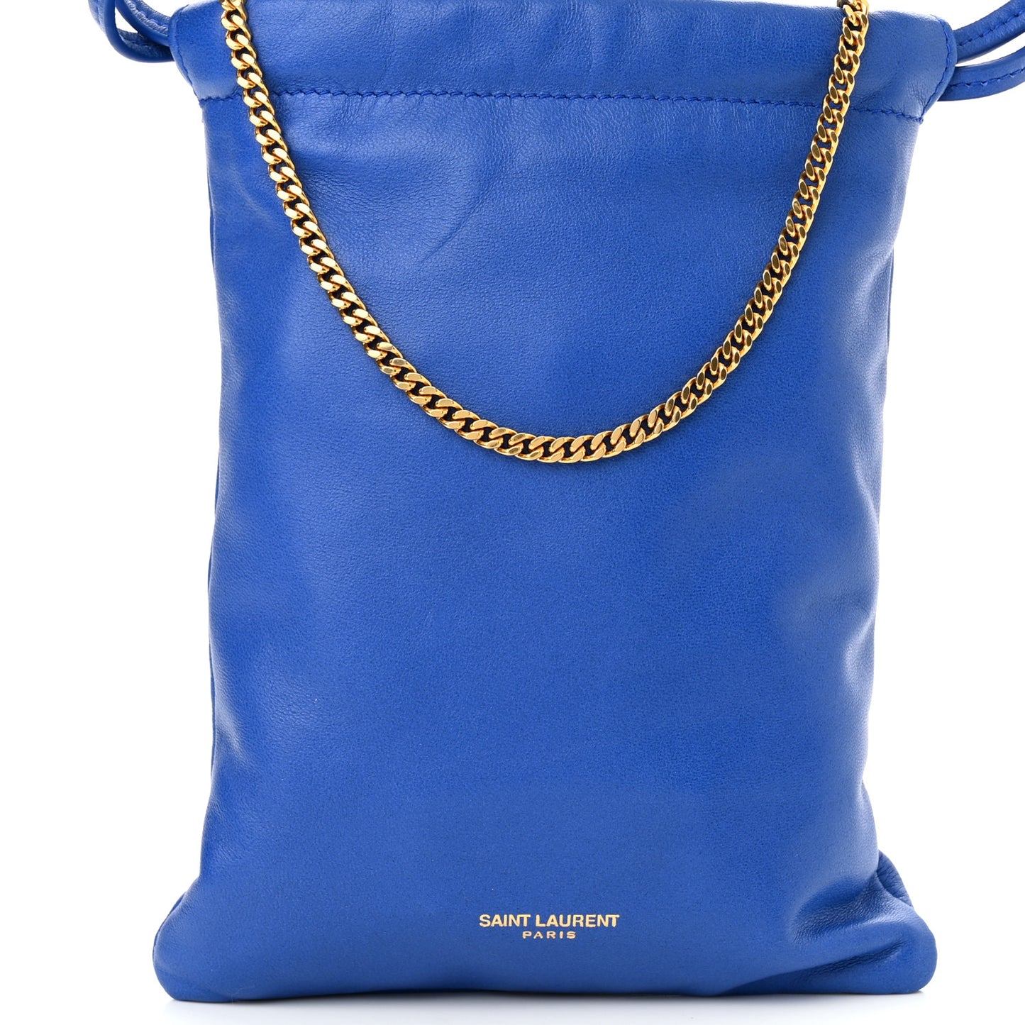 Lambskin Paris Drawstring Pouch Bleu Majorelle