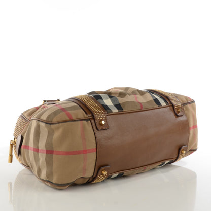 Burberry House Check Studded Knight Satchel Brown 4 of 9