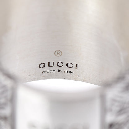 Gucci Sterling Silver Engraved Heart Ring 60 9.25 5 of 5