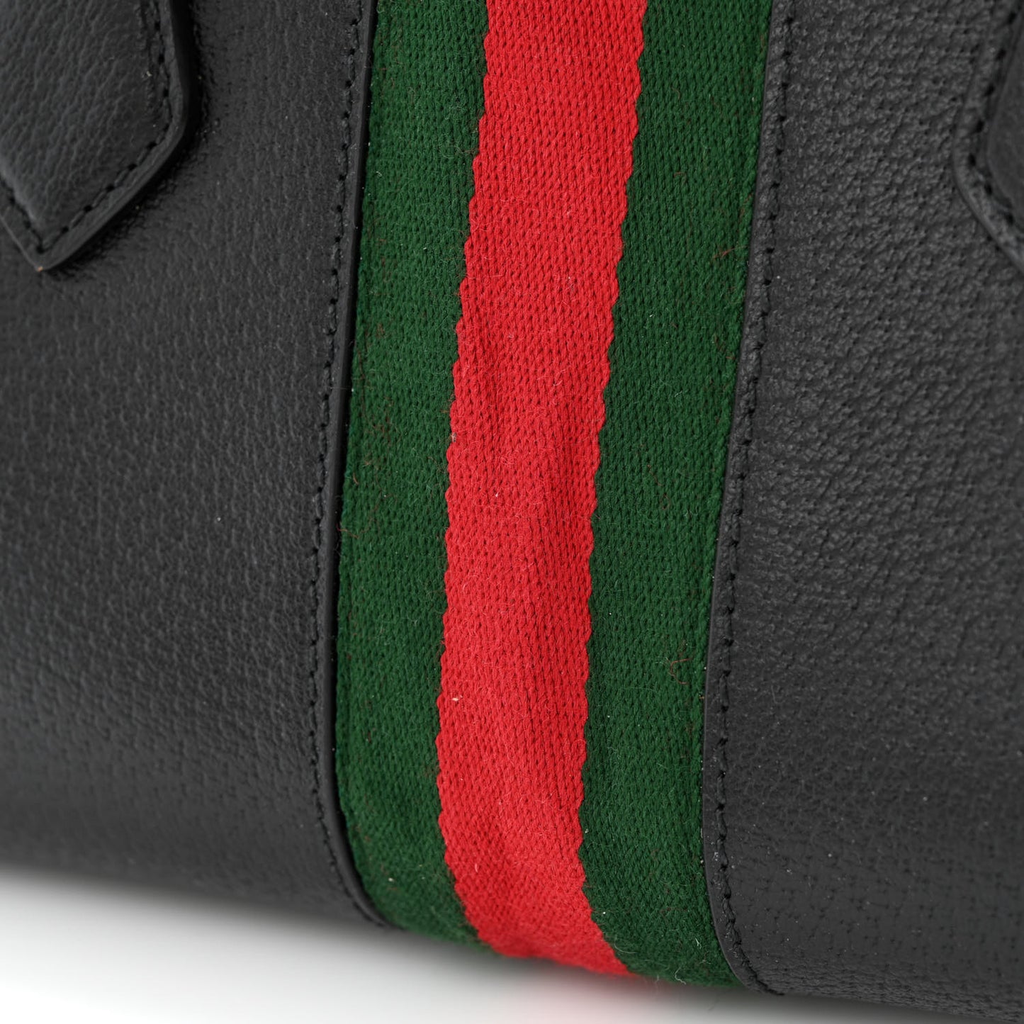 Textured Dollar Calfskin Web Medium Ophidia Boston Black