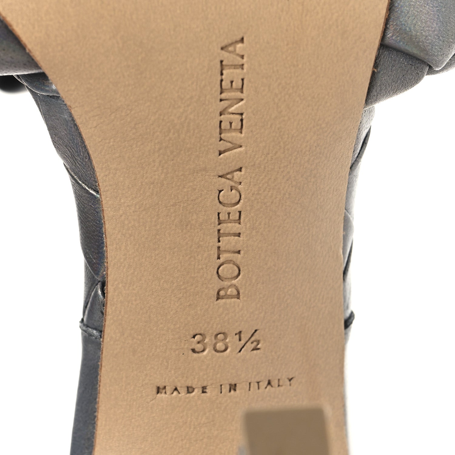Bottega Veneta Laser Nappa Maxi Intrecciato Lido 90mm Mule Sandals 38.5 Oyster 8 of 8