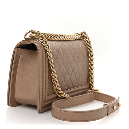 Chanel Caviar Quilted Medium Boy Flap Dark Beige 3 of 11