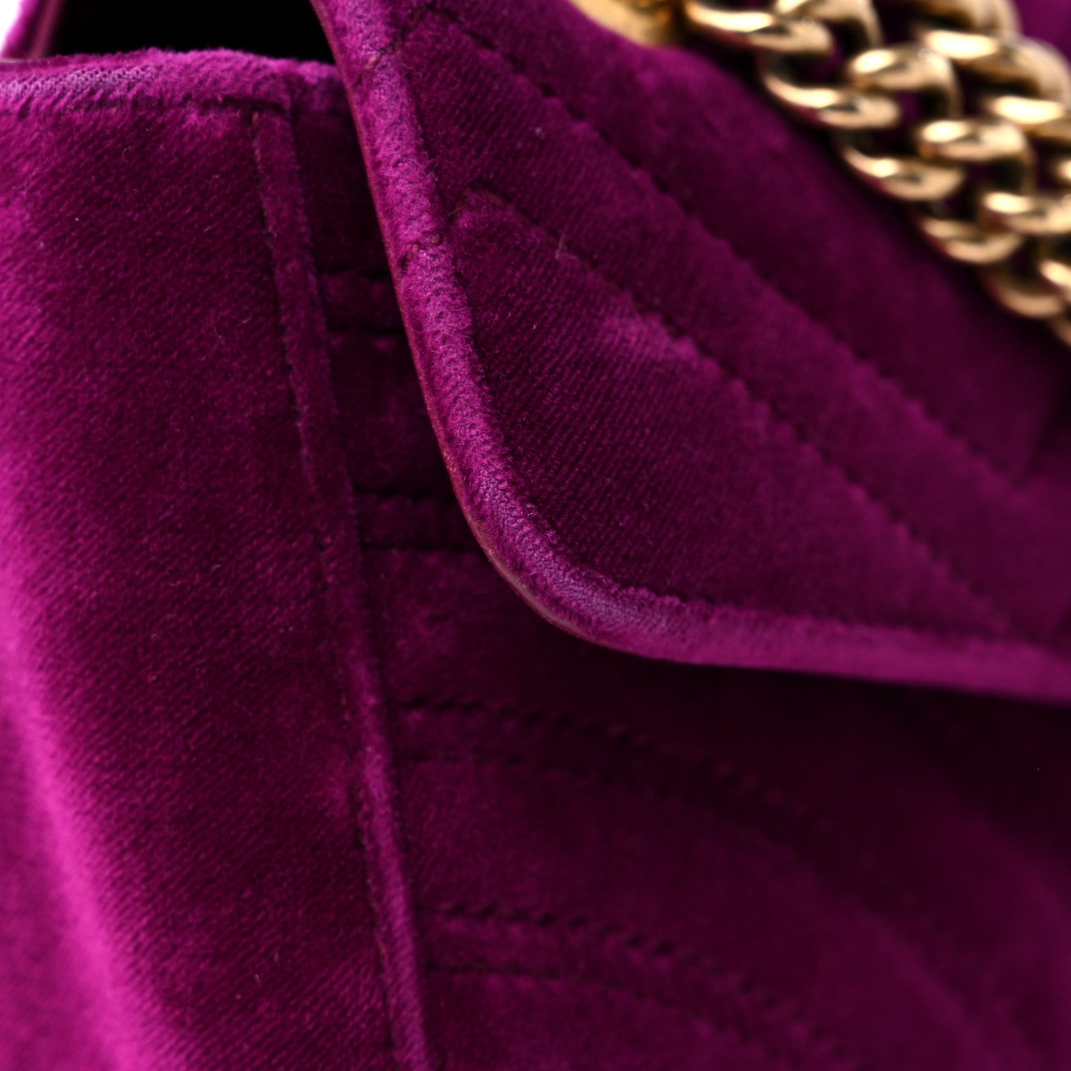 Gucci Velvet Matelasse Small GG Marmont Shoulder Bag Fuchsia Violet Cyclamen 15 of 18