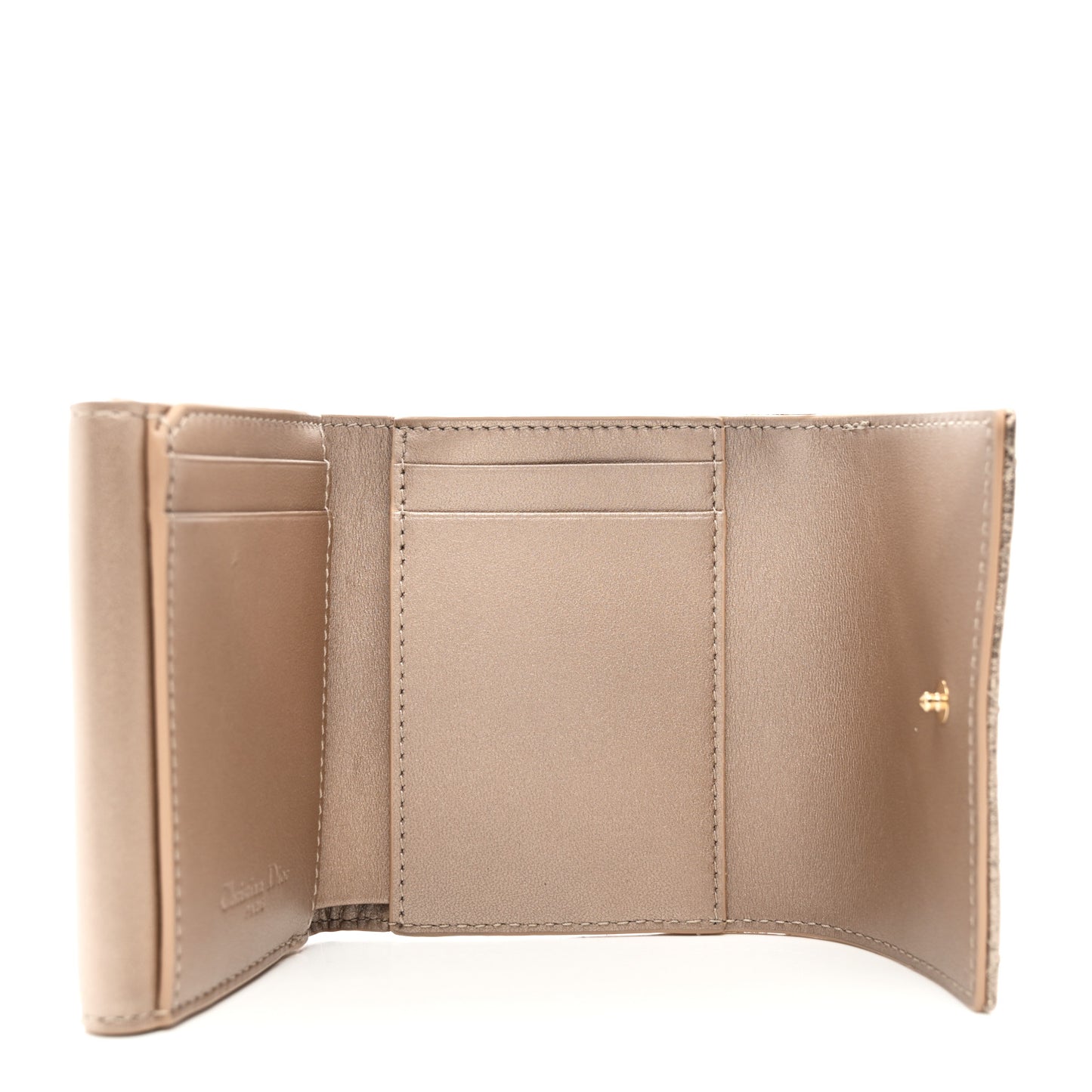 Metallic Lambskin Cannage Lady Dior Lotus Wallet Gold