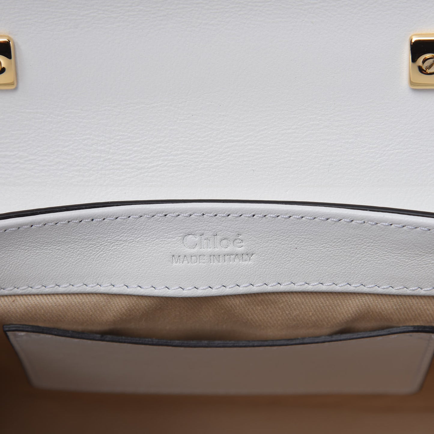 Calfskin Crocodile Embossed Mini C Double Carry Brilliant White