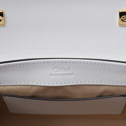 Chloe Calfskin Crocodile Embossed Mini C Double Carry Brilliant White 7 of 10
