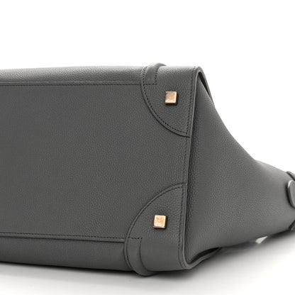 Celine Drummed Calfskin Mini Luggage Kohl 10 of 13