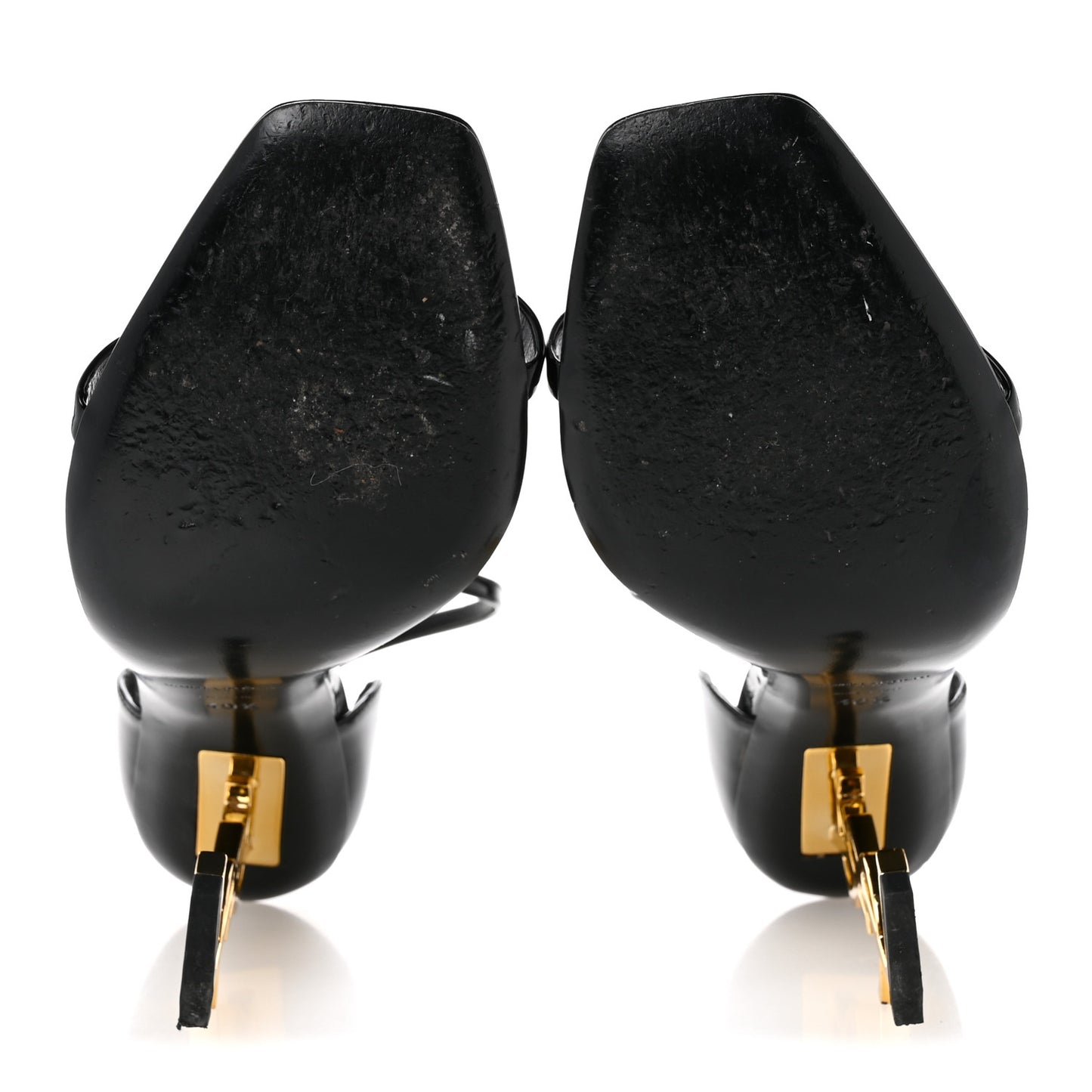 Patent Calfskin Opyum 110 Sandals 40.5 Black Gold