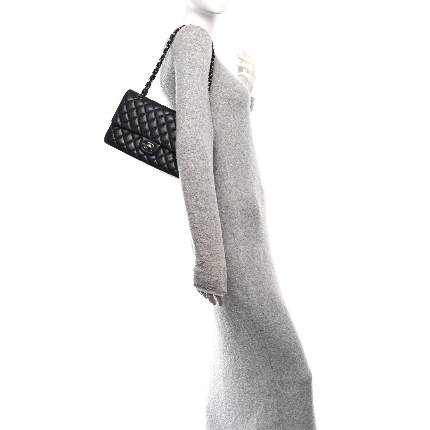 Chanel Iridescent Caviar Quilted Medium Double Flap Black 2 of 10