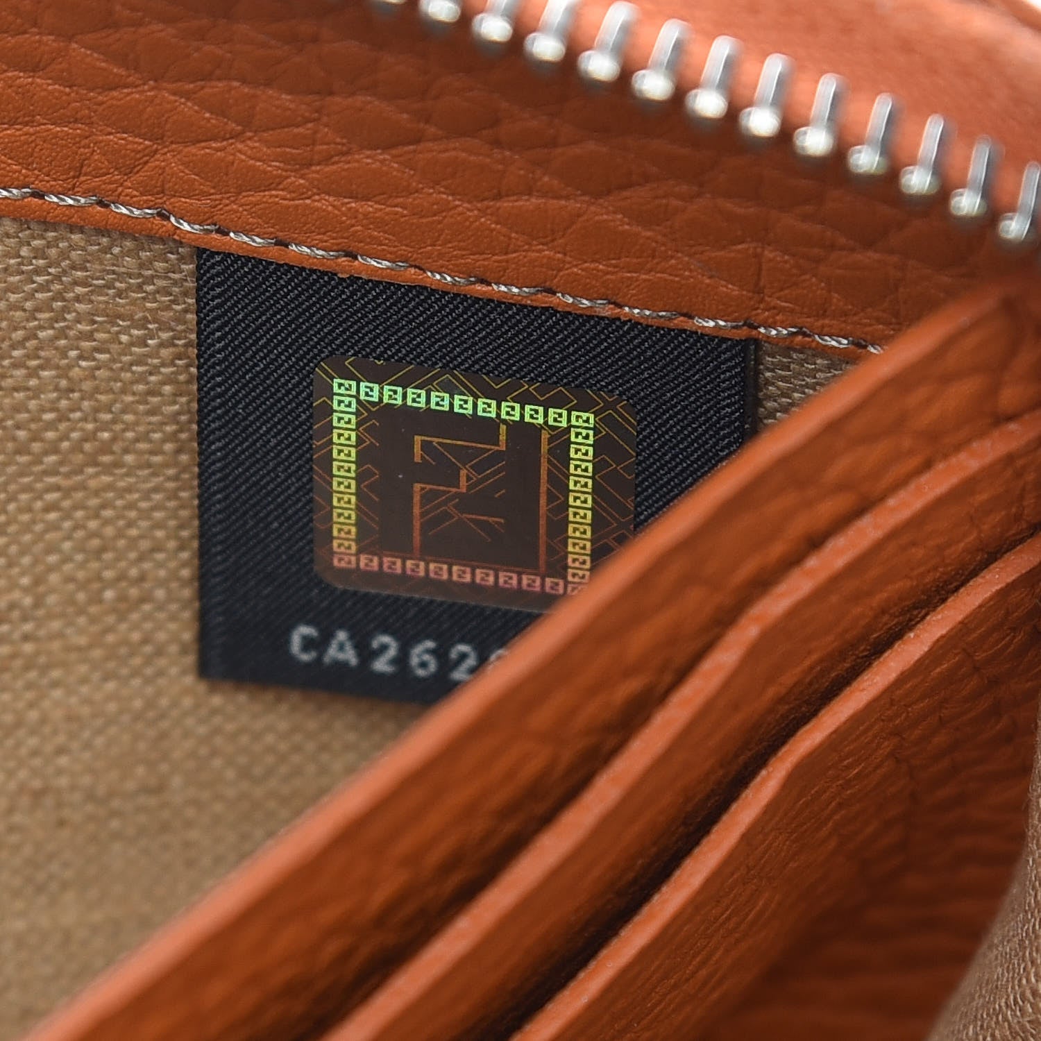 Fendi Cuoio Romano Selleria Zip Around Wallet Orange 11 of 14