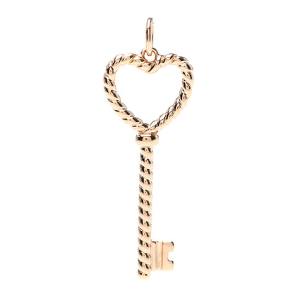 Tiffany 18K Rose Gold Twist Heart Key Pendant 1 of 4