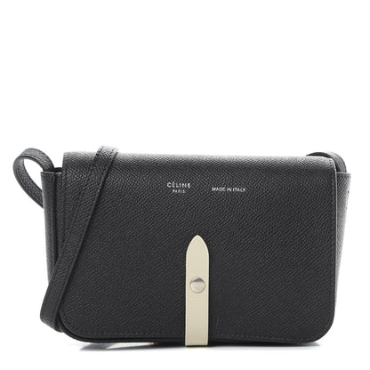 Celine Grained Calfskin Strap Clutch Black 1 of 11