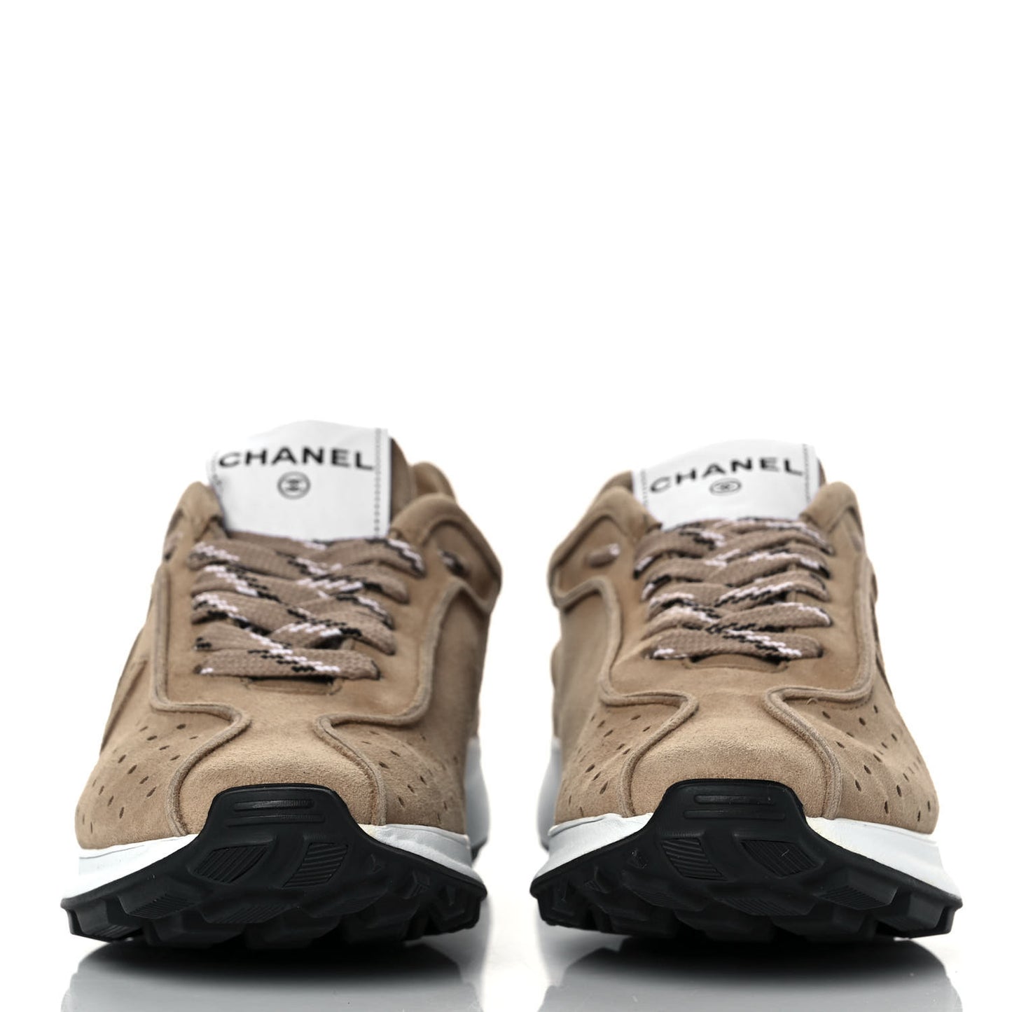 Suede Goatskin CC Sneakers 38.5 Dark Beige