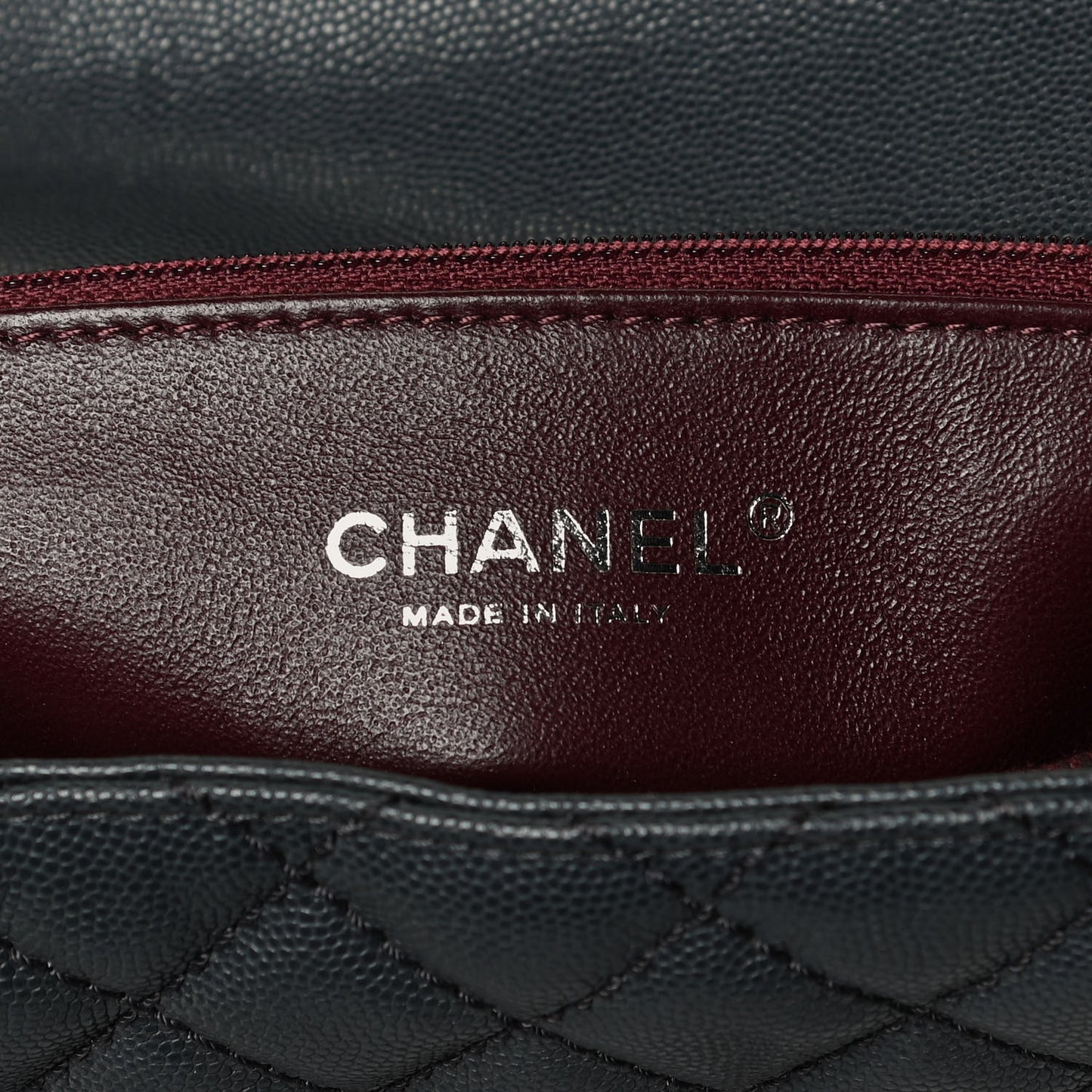 Caviar Lizard Quilted Large Coco Handle Flap Grey