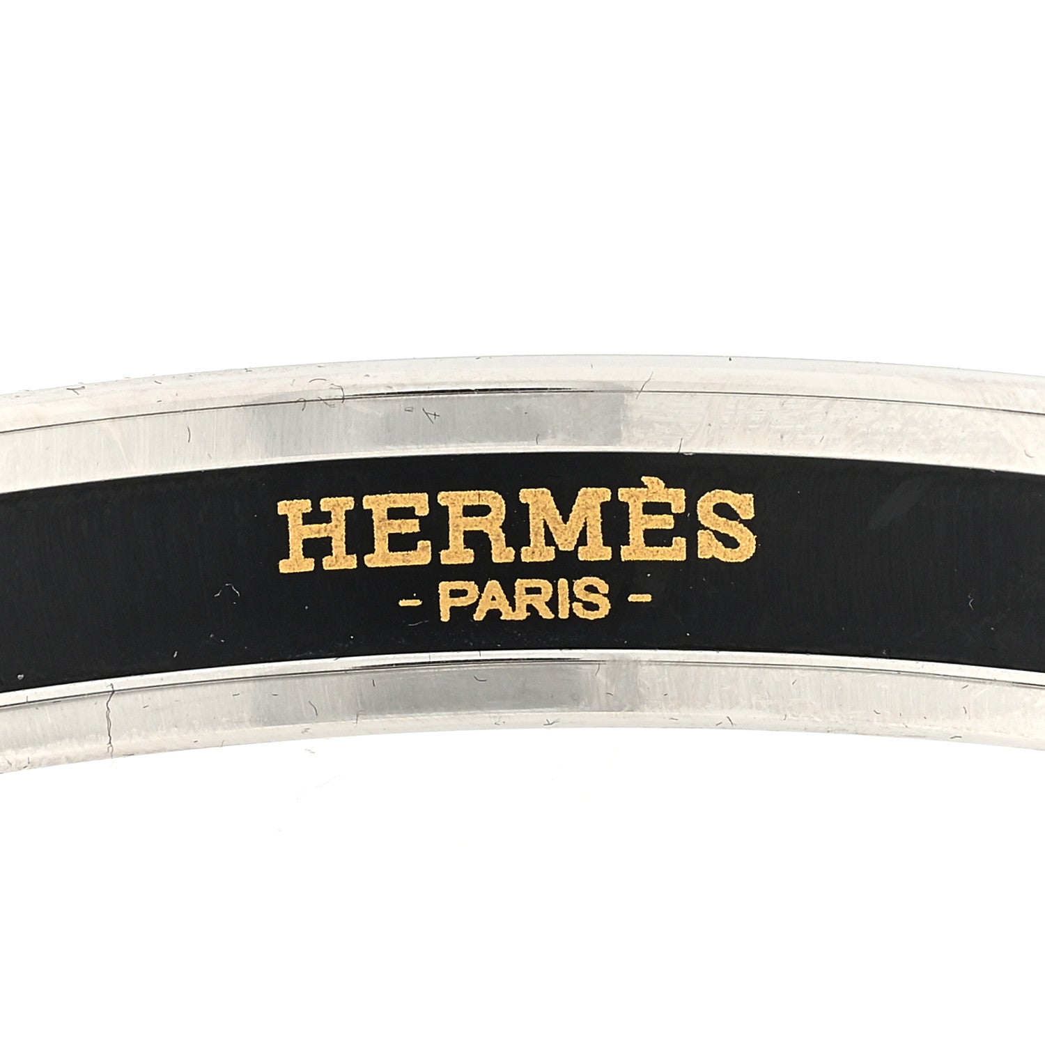 Hermes Enamel Printed Narrow Tree of Song Bracelet 62 Faux Gris 3 of 3