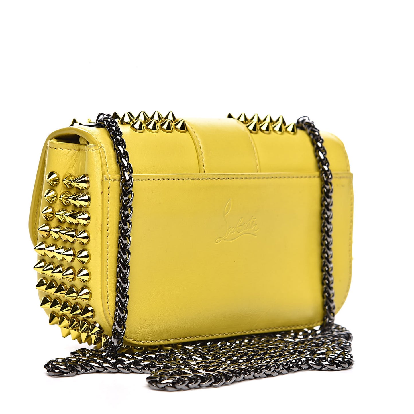 Calfskin Spikes Mini Sweety Charity Crossbody Bag Mimosa