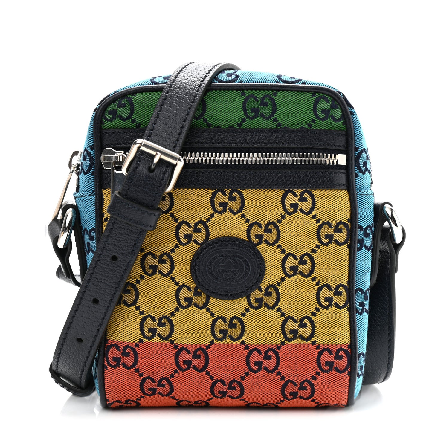 Monogram Multicolor Mini Retro Interlocking G Messenger Blue Rainbow Light Blue