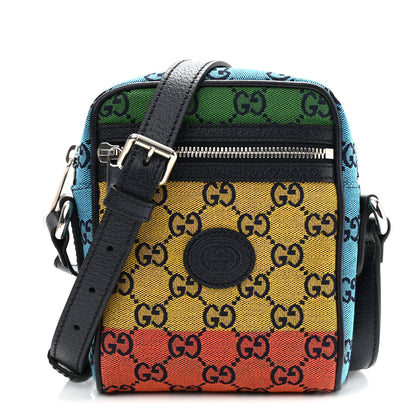 Gucci Monogram Multicolor Mini Retro Interlocking G Messenger Blue Rainbow Light Blue 1 of 19