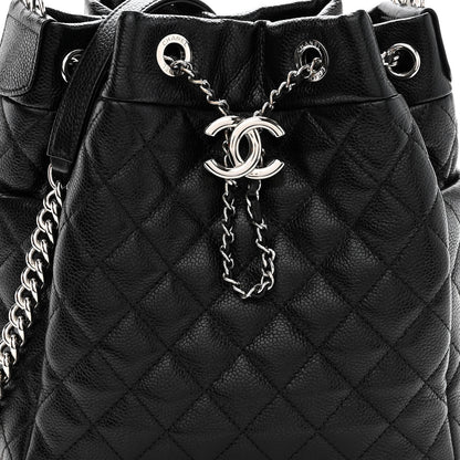 Chanel Caviar Quilted Small Chain Bucket Bag Black 8 of 10