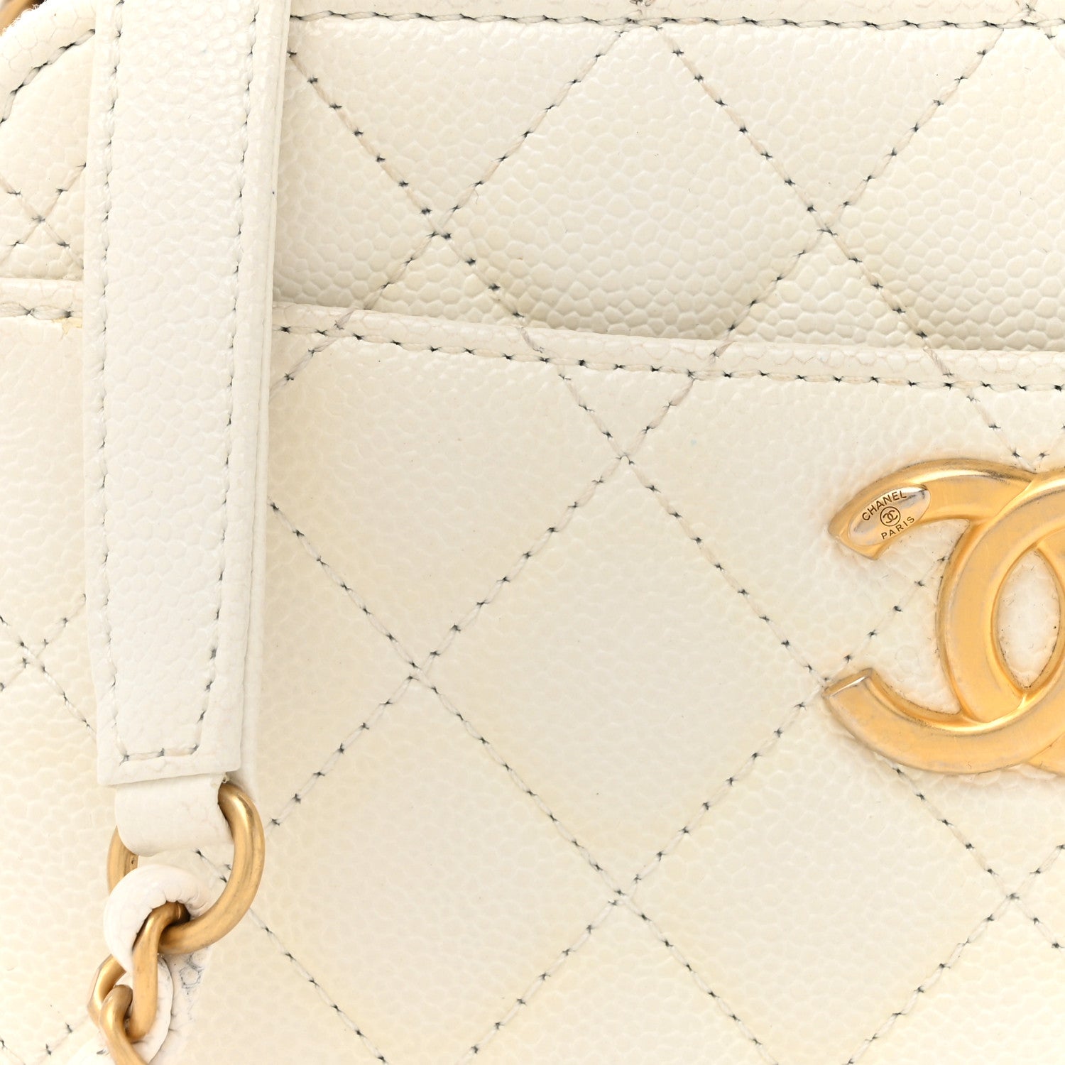 Chanel Caviar Quilted Small Pick Me Up Vanity Case White 9 of 16