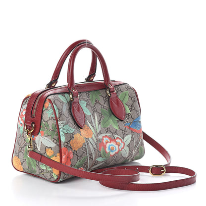 Gucci GG Supreme Monogram Tian Small Boston Beige Multicolor Red 1 of 10