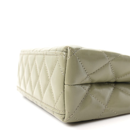 Chanel Shiny Aged Calfskin Quilted Nano Kelly Shopper Khaki 10 of 11