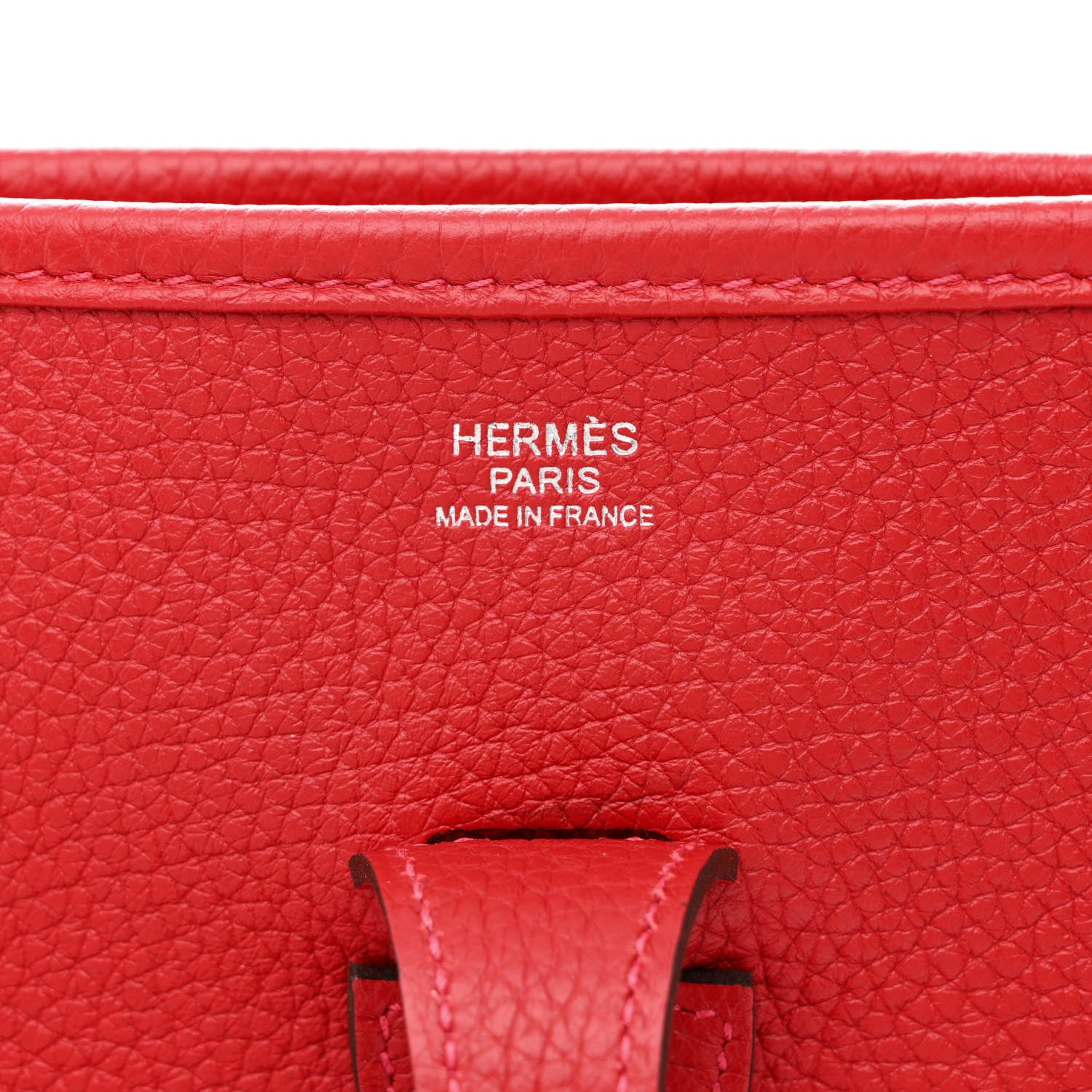 Hermes Taurillon Clemence Evelyne III PM Rouge Casaque 6 of 11