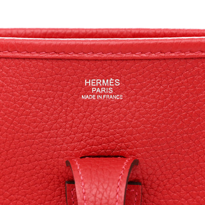 Hermes Taurillon Clemence Evelyne III PM Rouge Casaque 6 of 11