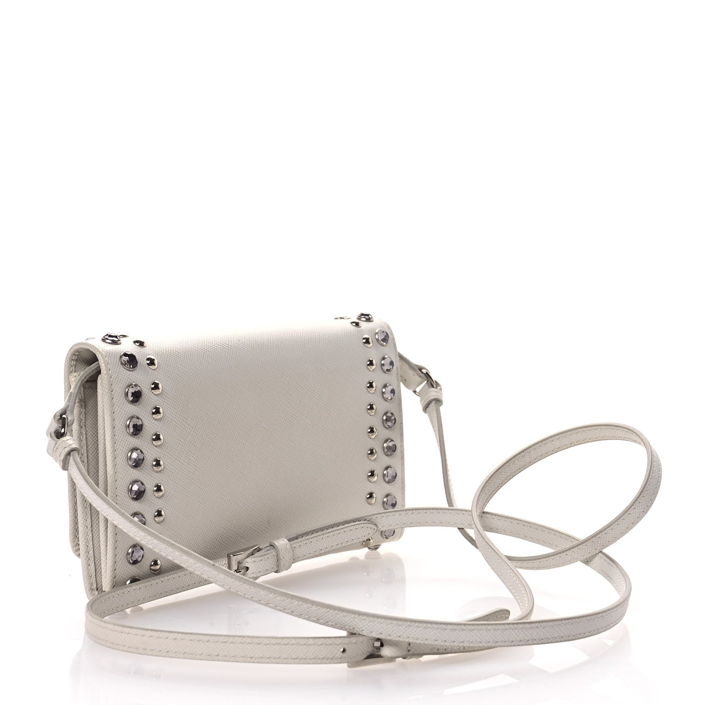 Saffiano Crystal Studded Wallet On Strap Talco