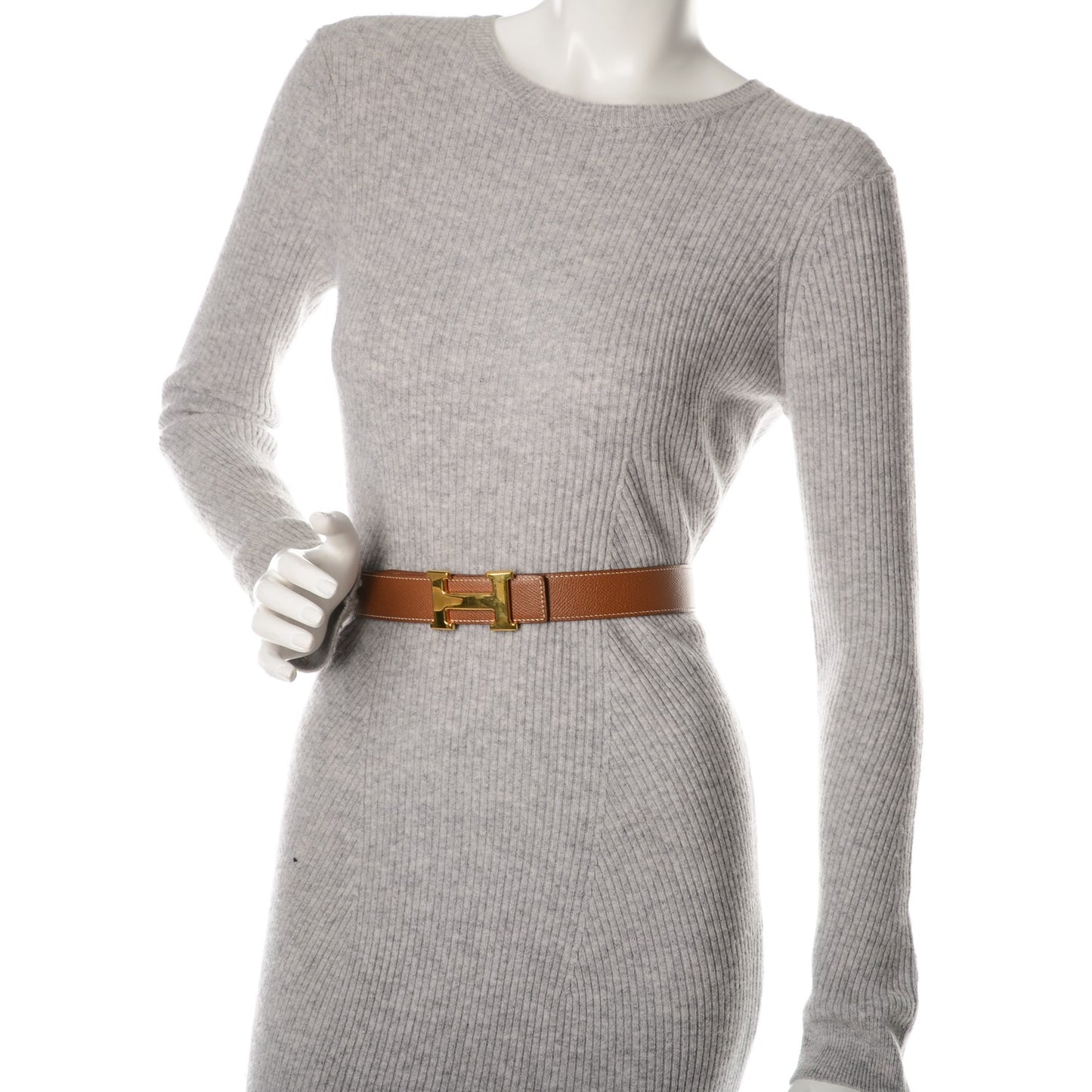 Box Courchevel 32mm H Belt 65 Black Gold