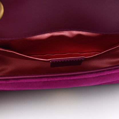 Gucci Velvet Matelasse Mini GG Marmont Shoulder Bag Fuchsia Violet Cyclamen 10 of 10
