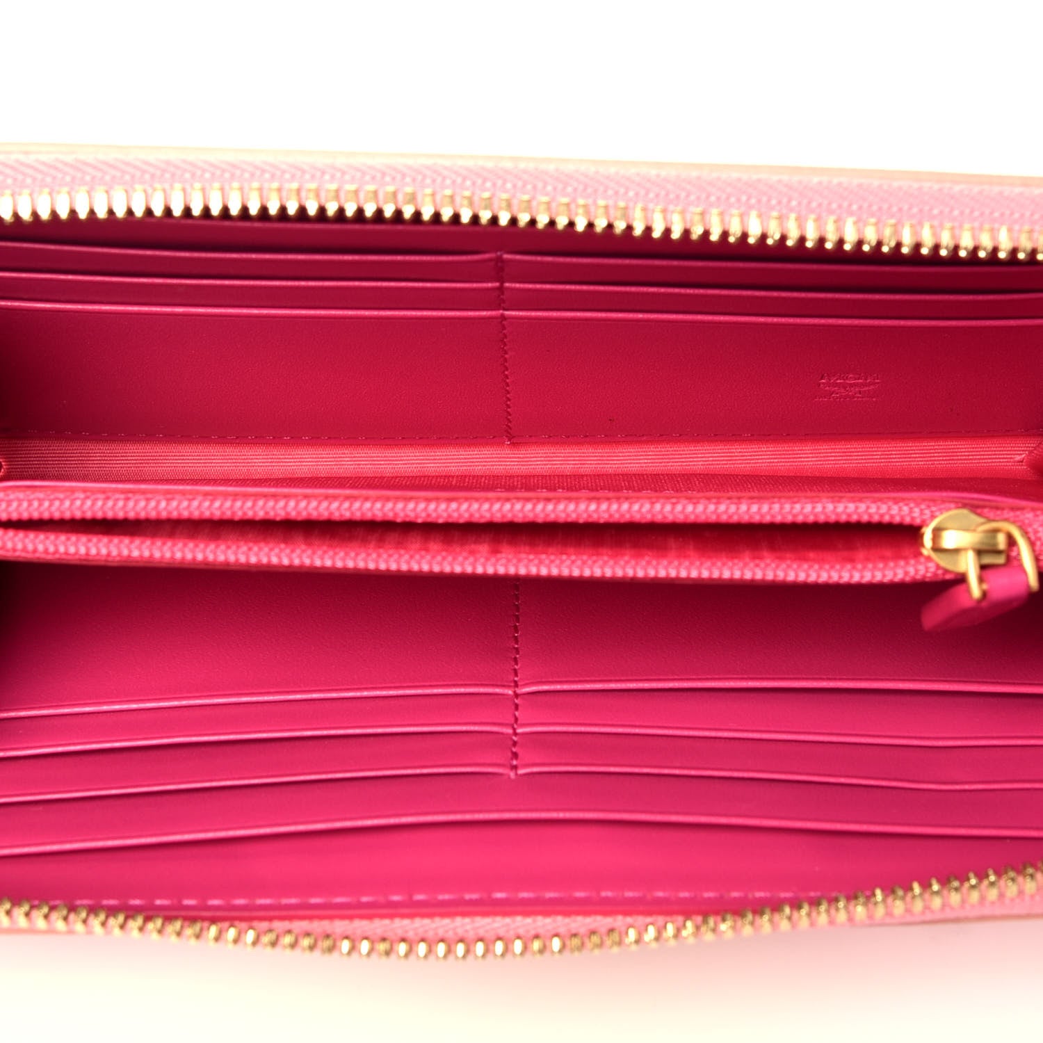 MCM Saffiano Large Mina Zip Around Wallet Pink Yellow 5 of 7